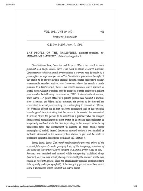 People v. Malmstedt, 198 SCRA 401 (1991) PDF .